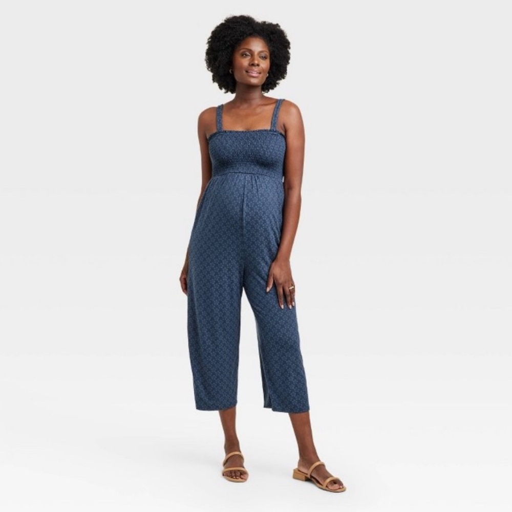 Isabel Maternity Blue Floral Romper